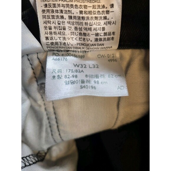 Levis 511 Slim Fit Jeans Mens 32x32 Black Faded Denim WaterLess Pants - Picture 4 of 9